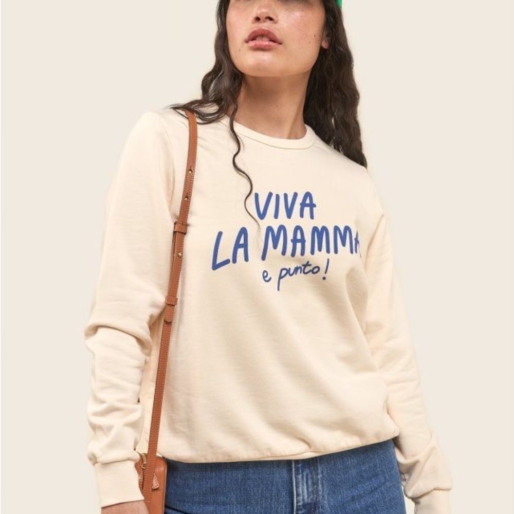 NWOT | Tiny Cottons Big Sister | Women's Cream Crew Neck Sweatsy